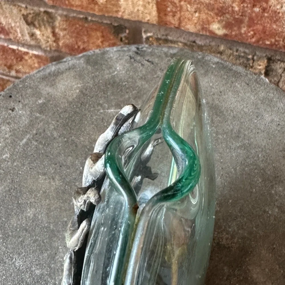 READ Celestial Sun Moon Pewter Glass Bud Vase Silver Tone Whimsigoth Decor